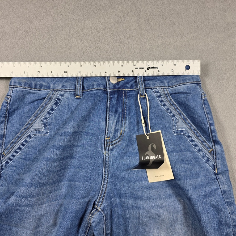 Flamingals Jeans Women Small Blue Wide Leg High Rise 258419 HB Medium Wash - Picture 4 of 7